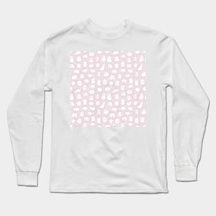 Mini Animals Pattern in Pastel Pink Long Sleeve T-Shirt